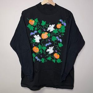 Vintage 90s Halloween Mock Neck Long Sleeve